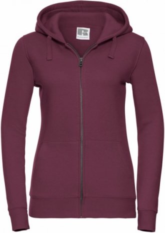 Russell Ladies Premium Authentic Zipped Hoodie (3-Lagen-Gewebe) (Burgund)