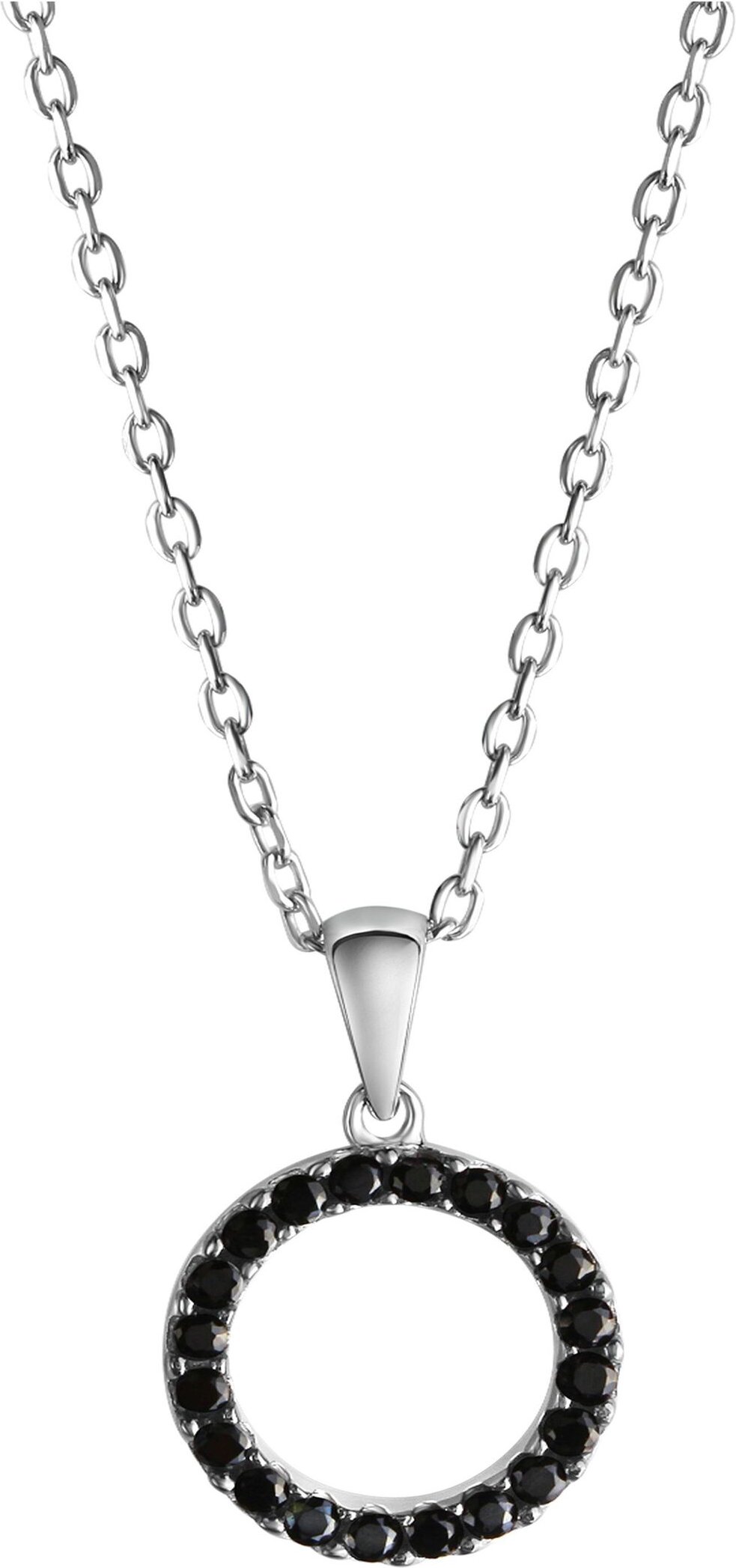 Celesta Silber Halskette Silber 925 rhodiniert 42+3cm lang mit schwarzen Zirkonia-Steinen