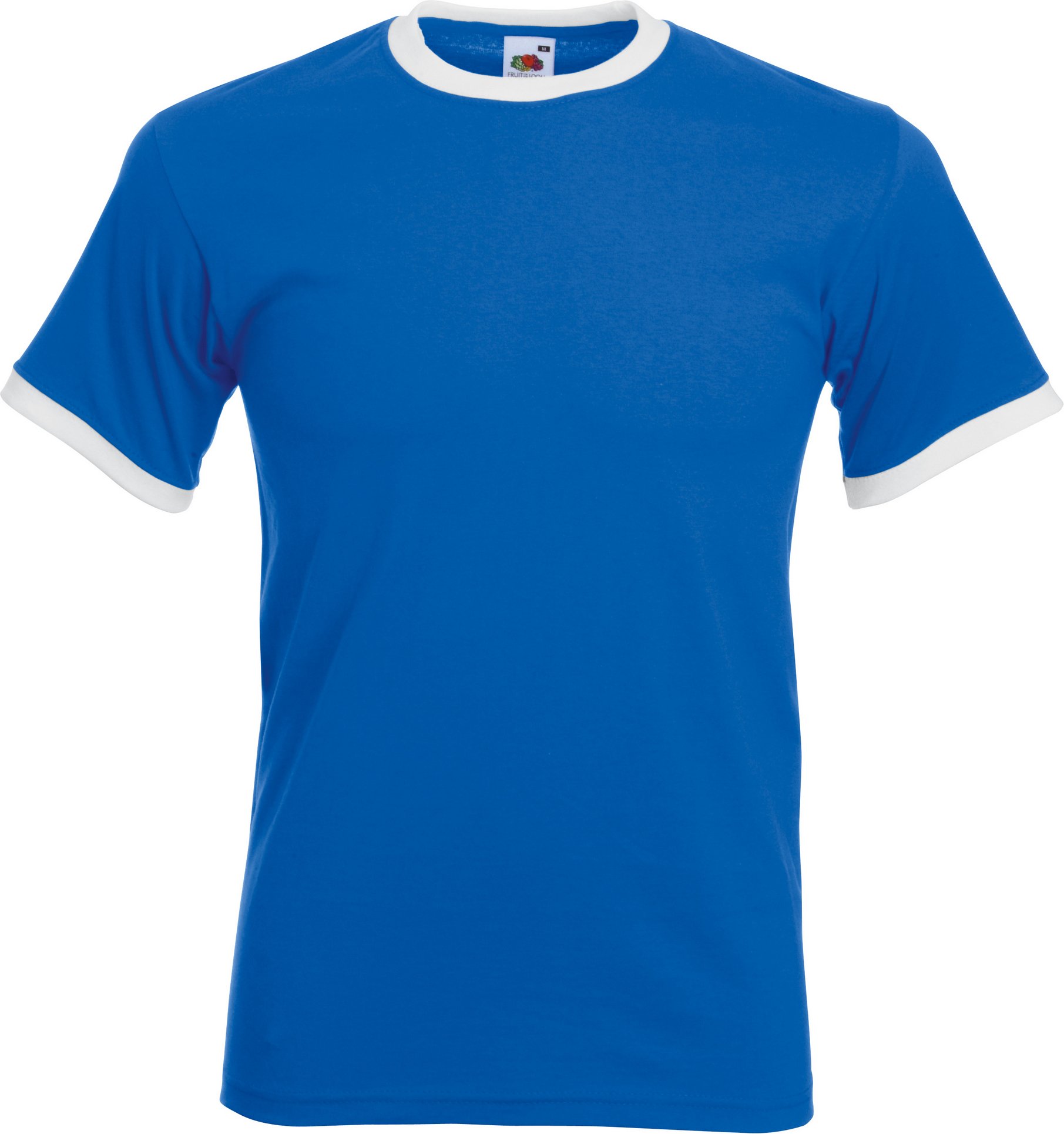 Thumbnail - Fruit Of The Loom Herren Ringer T-Shirt (Königsblau/Weiß)