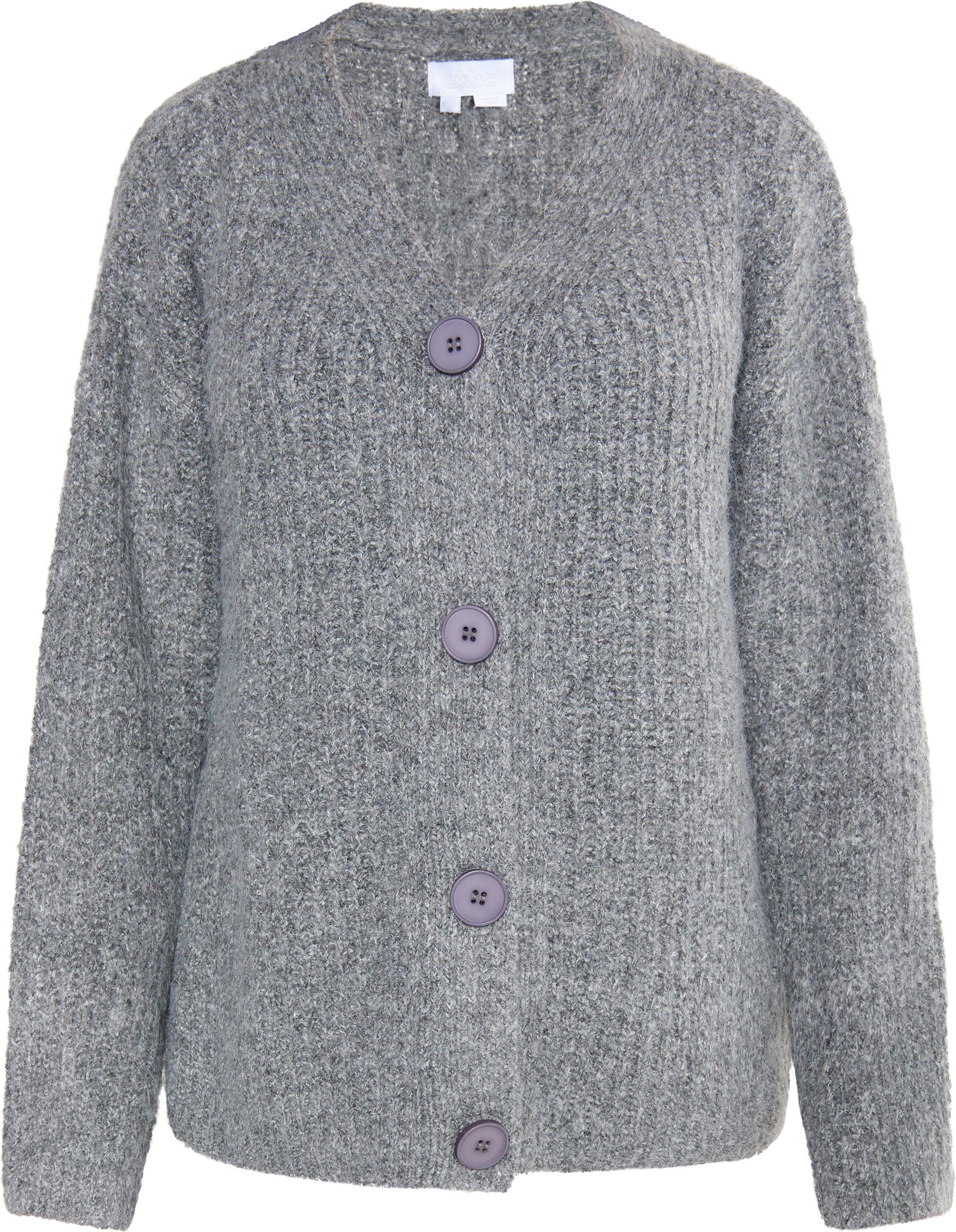 usha Strickcardigan Damen grau melange