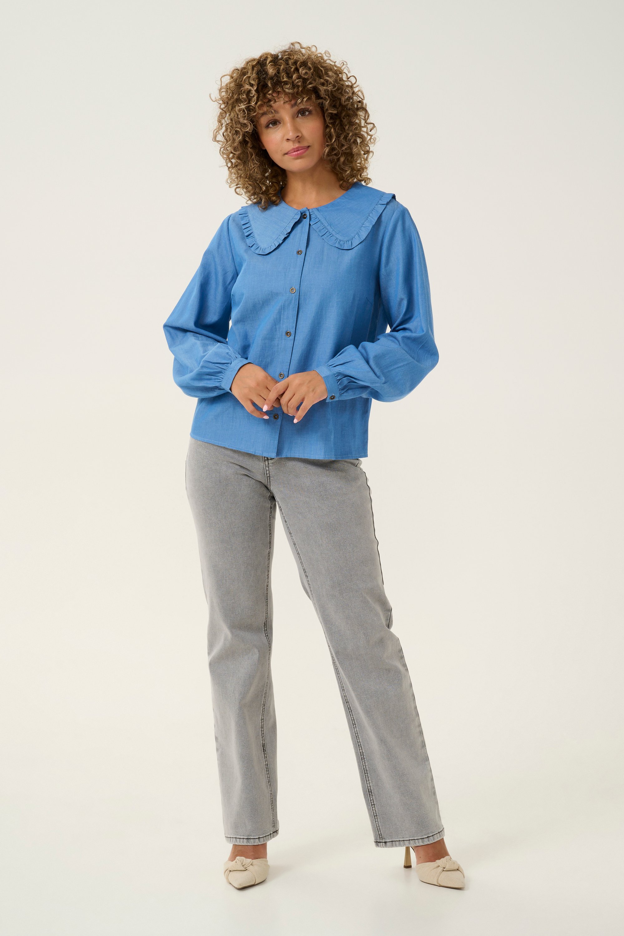 Langarm - Hemd Loose fit Providence Blue denim