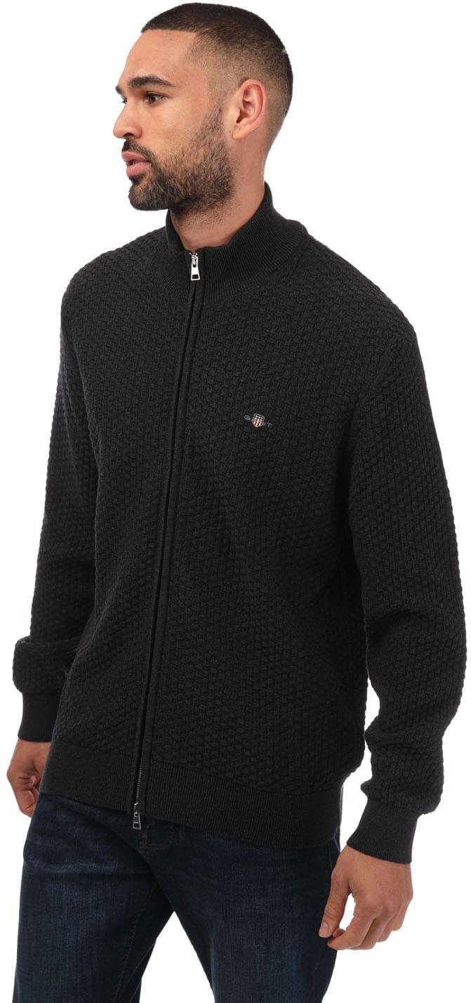Gant - Strickjacke Mit Reißverschluss für Herren (Holzkohle)