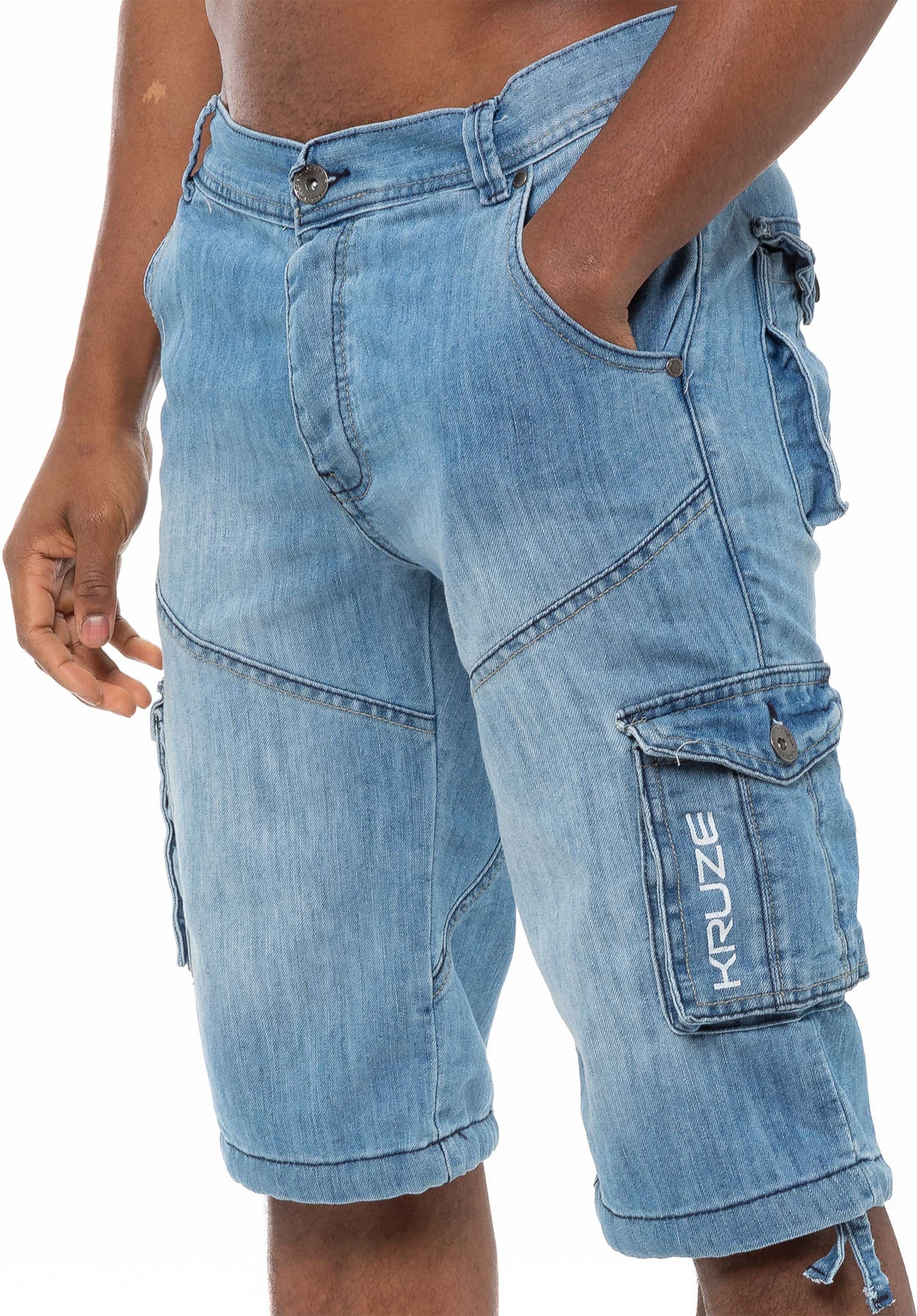 Kruze Herren Cargo Combat Shorts