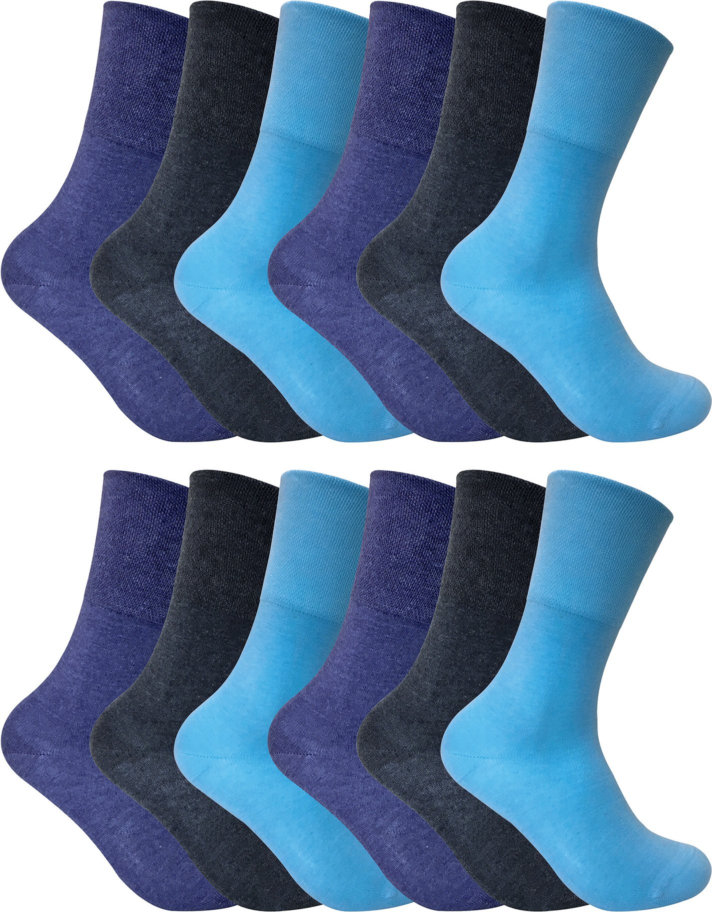 12 Pack Damen nicht elastische thermische diabetische Socken | Socken Snob | Frauen Soft Top Socken für schlechte Durchb...