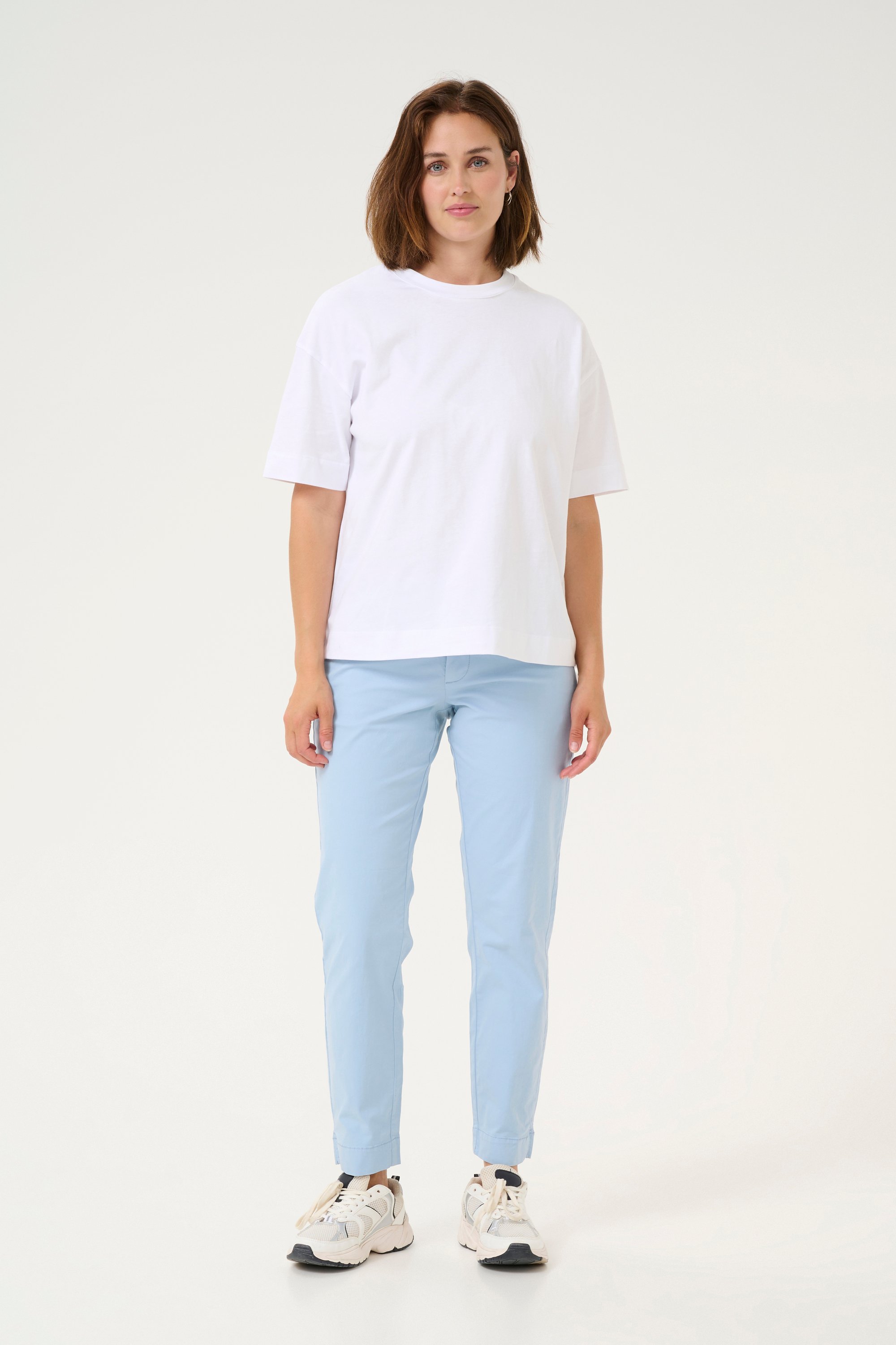 Thumbnail - Pants Suiting Regular fit Soft Chambray light blue