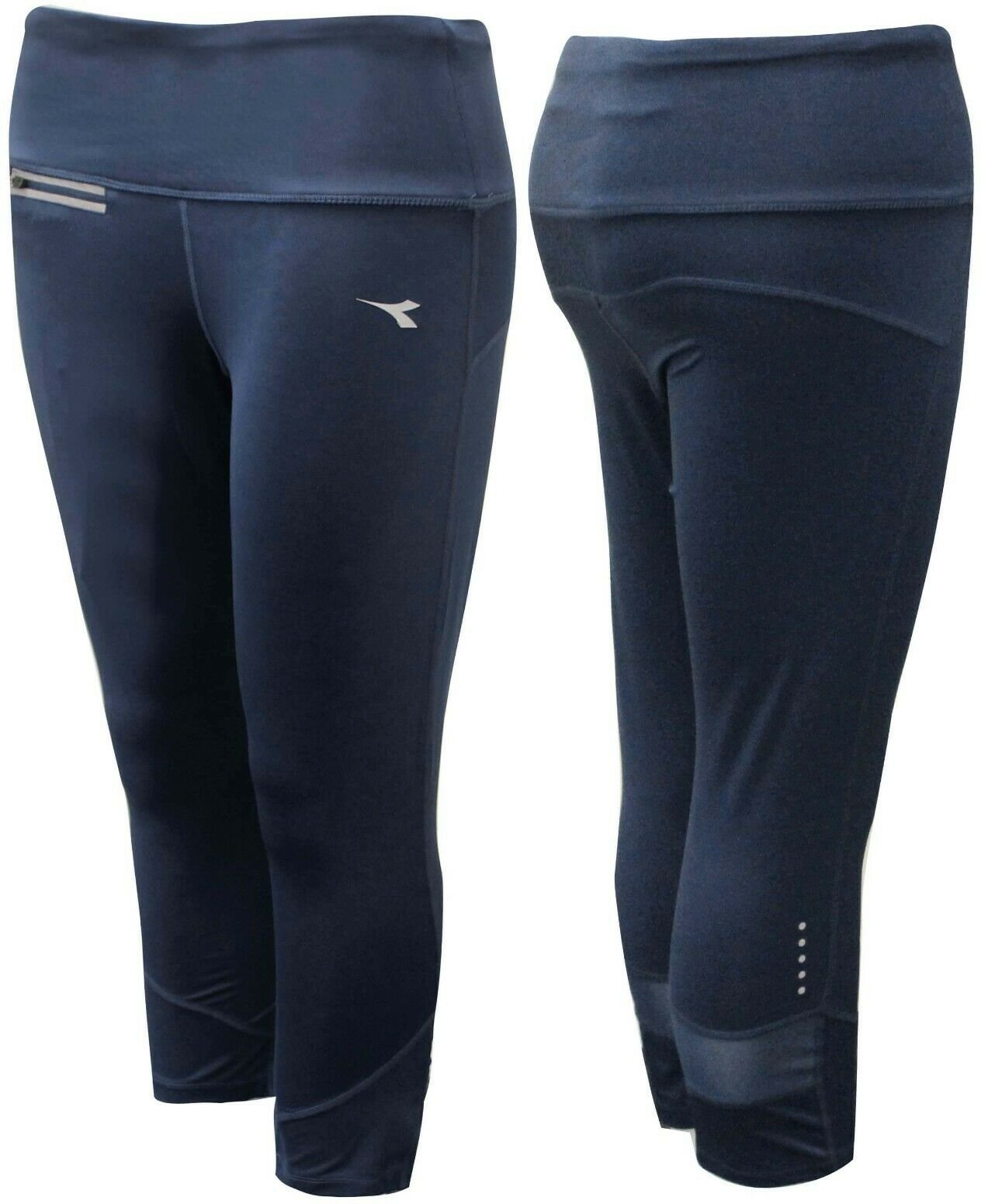Diadora Womens Navy 6/8 Leggings