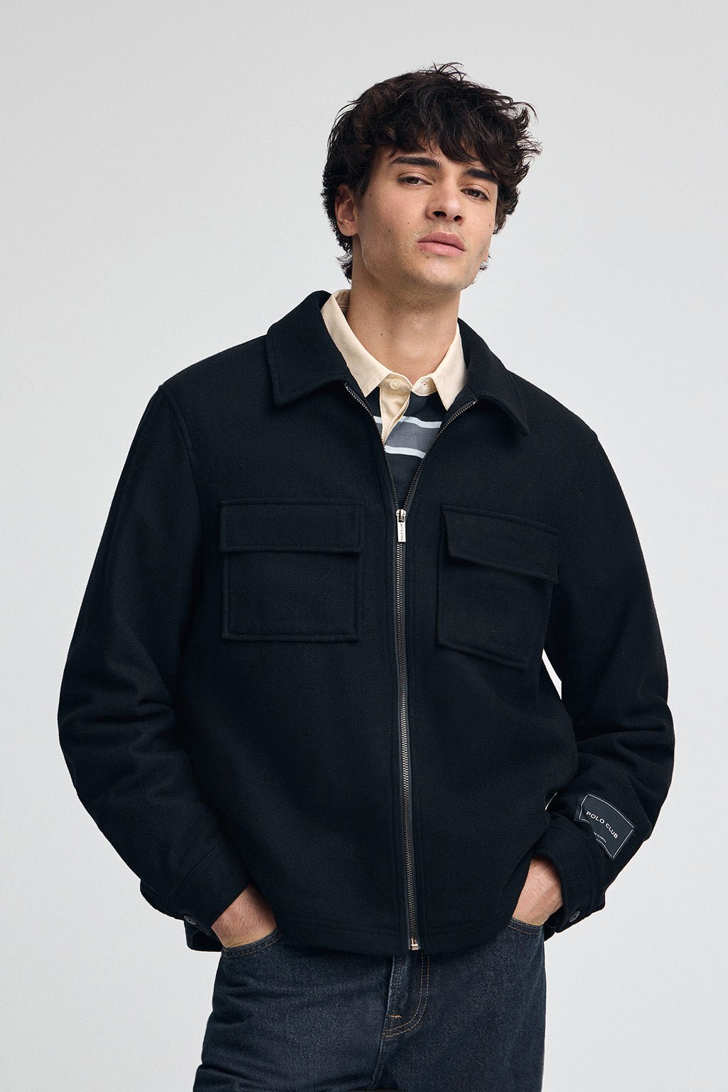 Jacke Humbolt marineblau mit Polo Club Logo