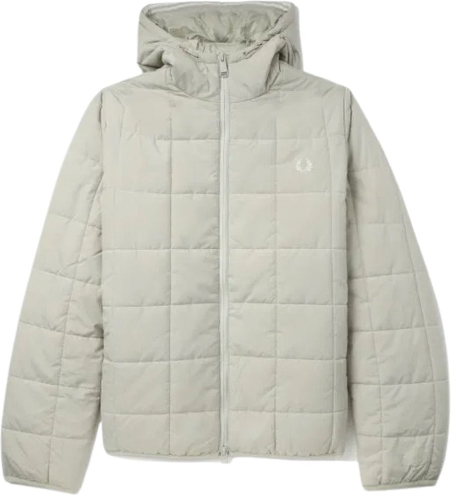 Thumbnail - Fred Perry - Isolierte Jacke in hellem Austernweiß mit Gitterdetail