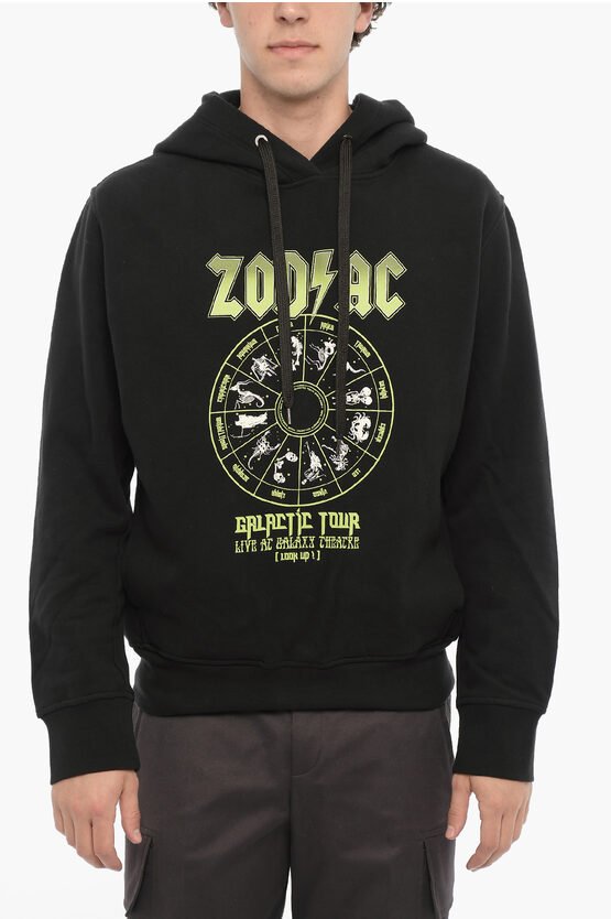 ZOD AC Hoodie aus Fleece-Baumwolle in Schwarz mit einfacher Passform