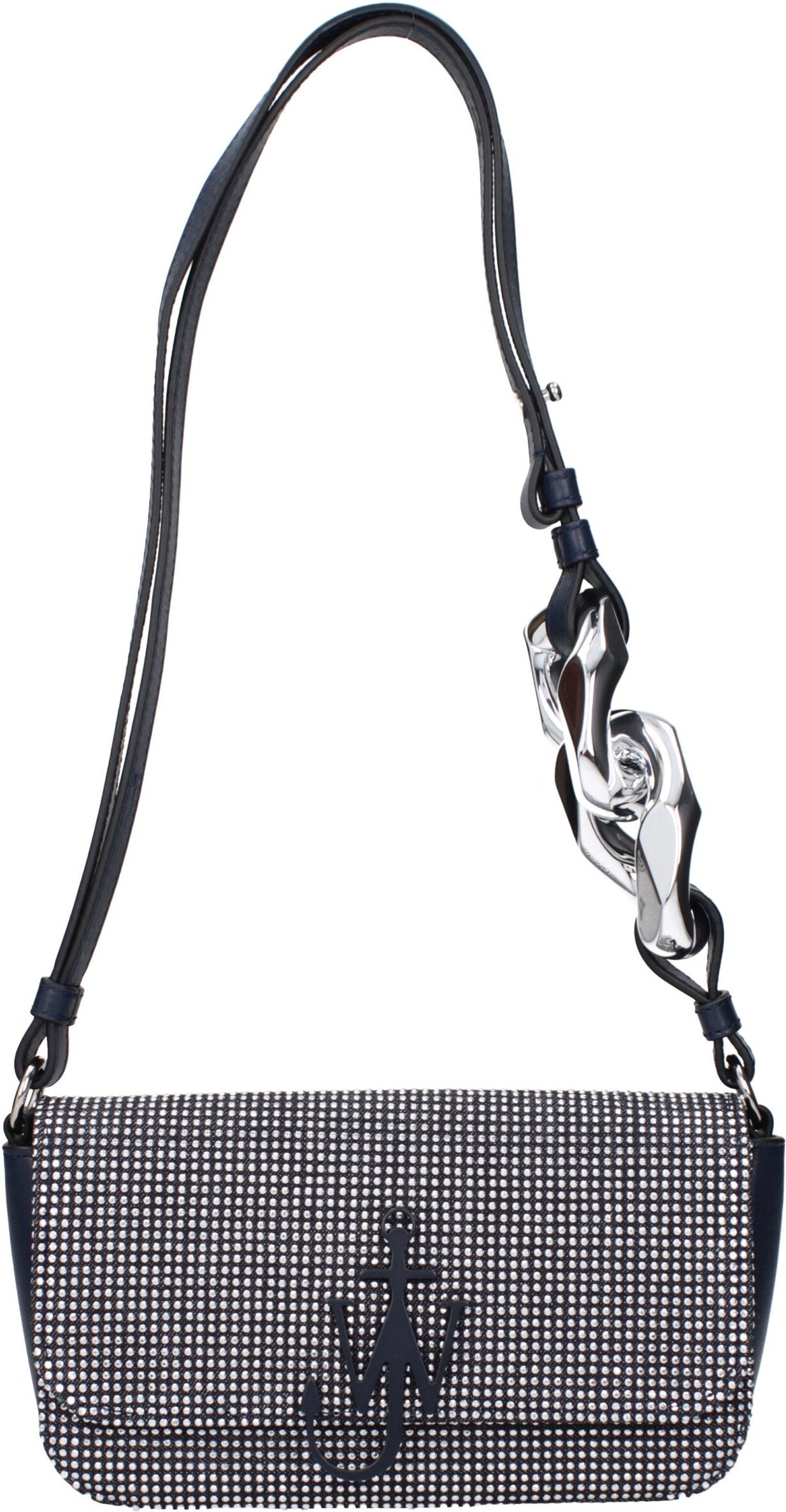 Blaue Stoff-Schultertasche