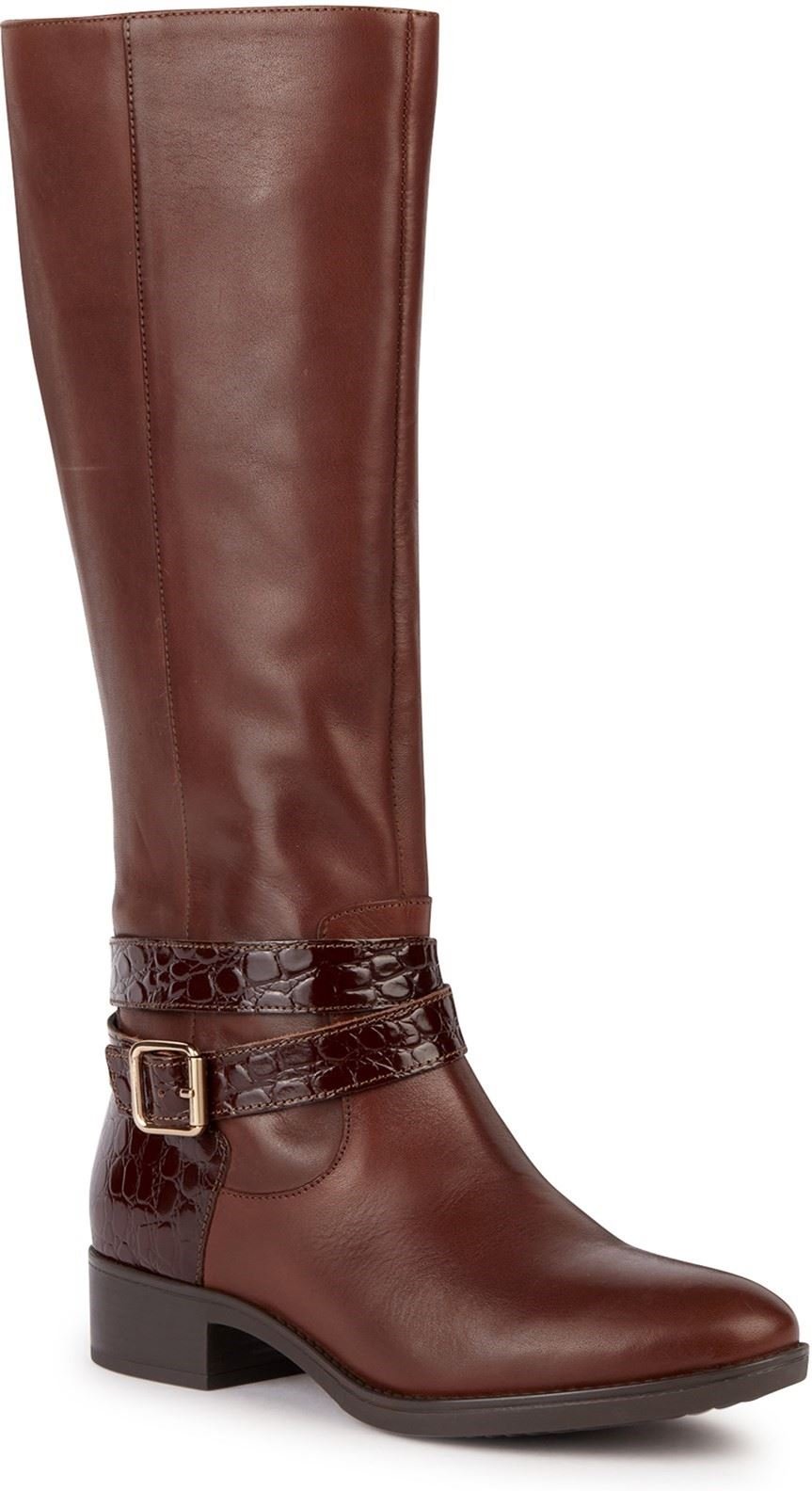 Geox D Felicity Leder Women's Braun Stiefel