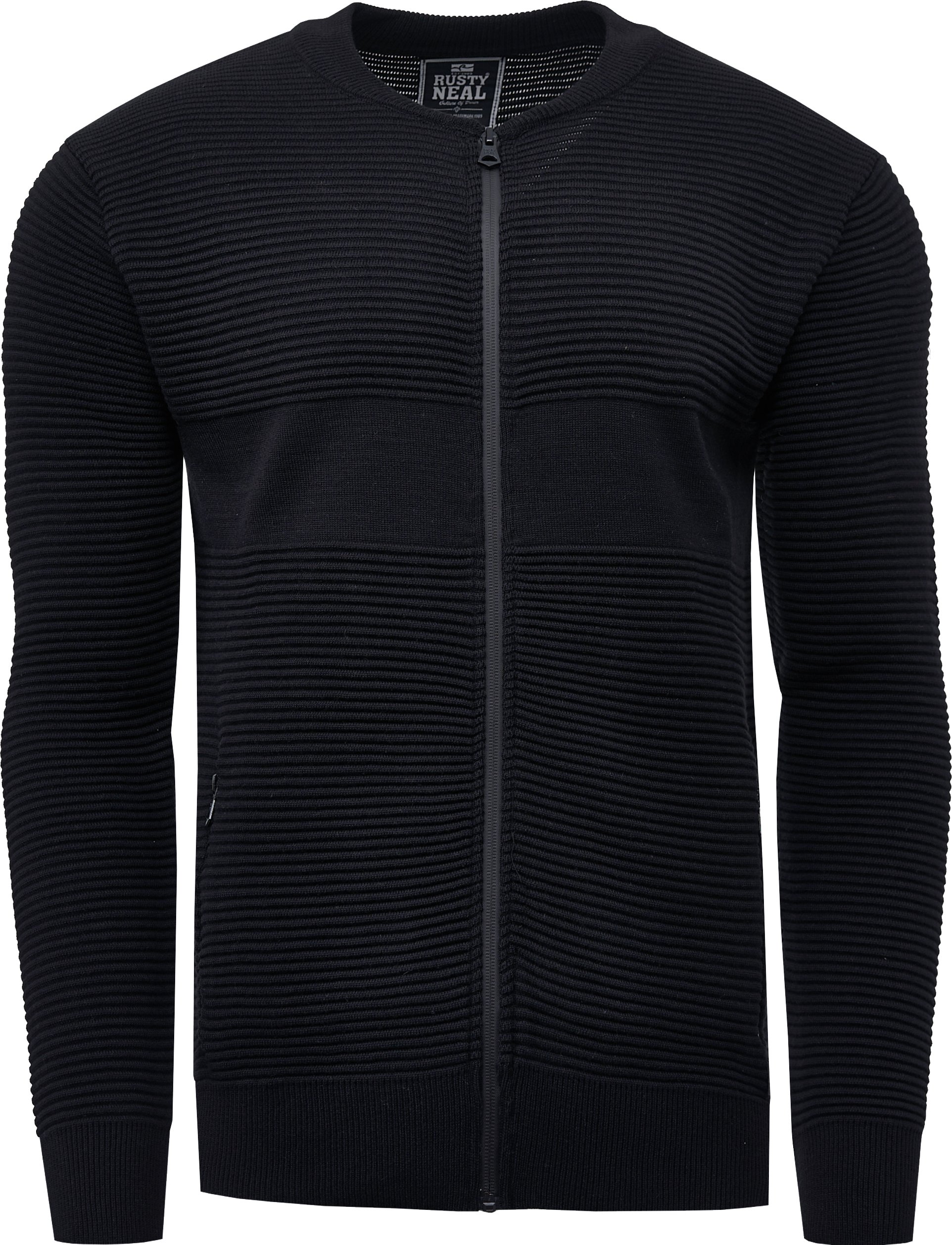 Strick Jacke mit Reißverschluss im Ripp-Design