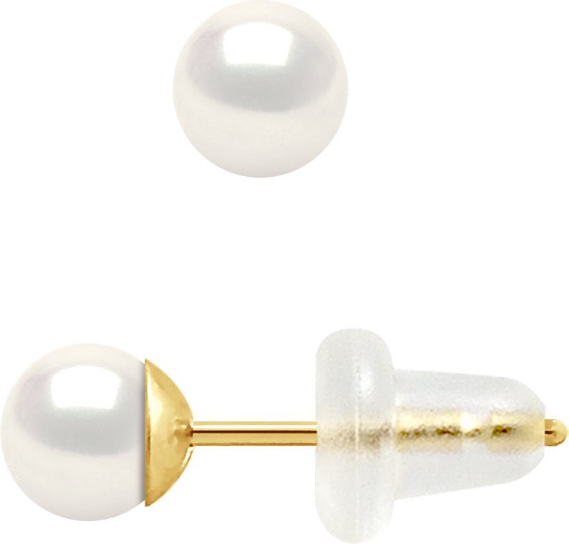 DIADEMA - Ohrringe - Gelbgold und echte Süßwasserperlen