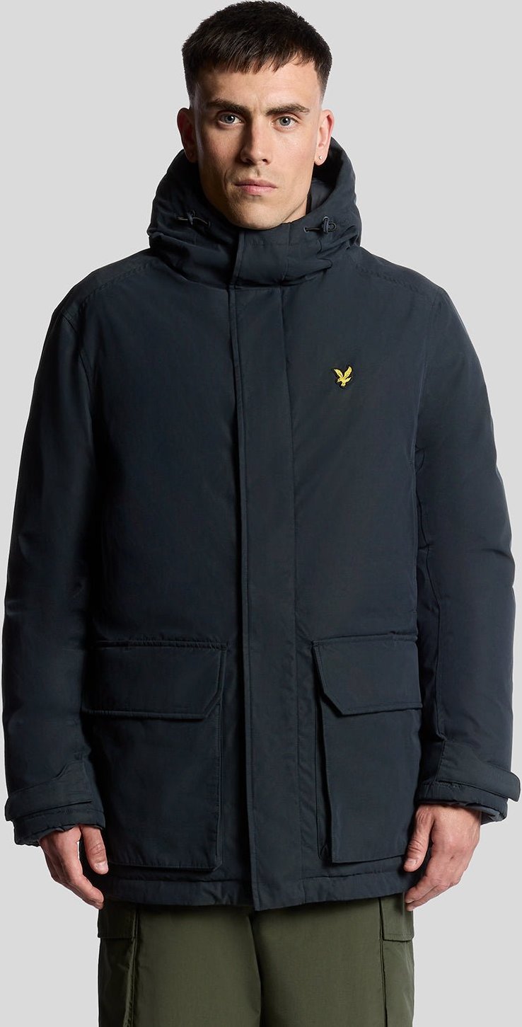 Lyle & Scott Schwerer Parka mit Kapuze – Marineblau