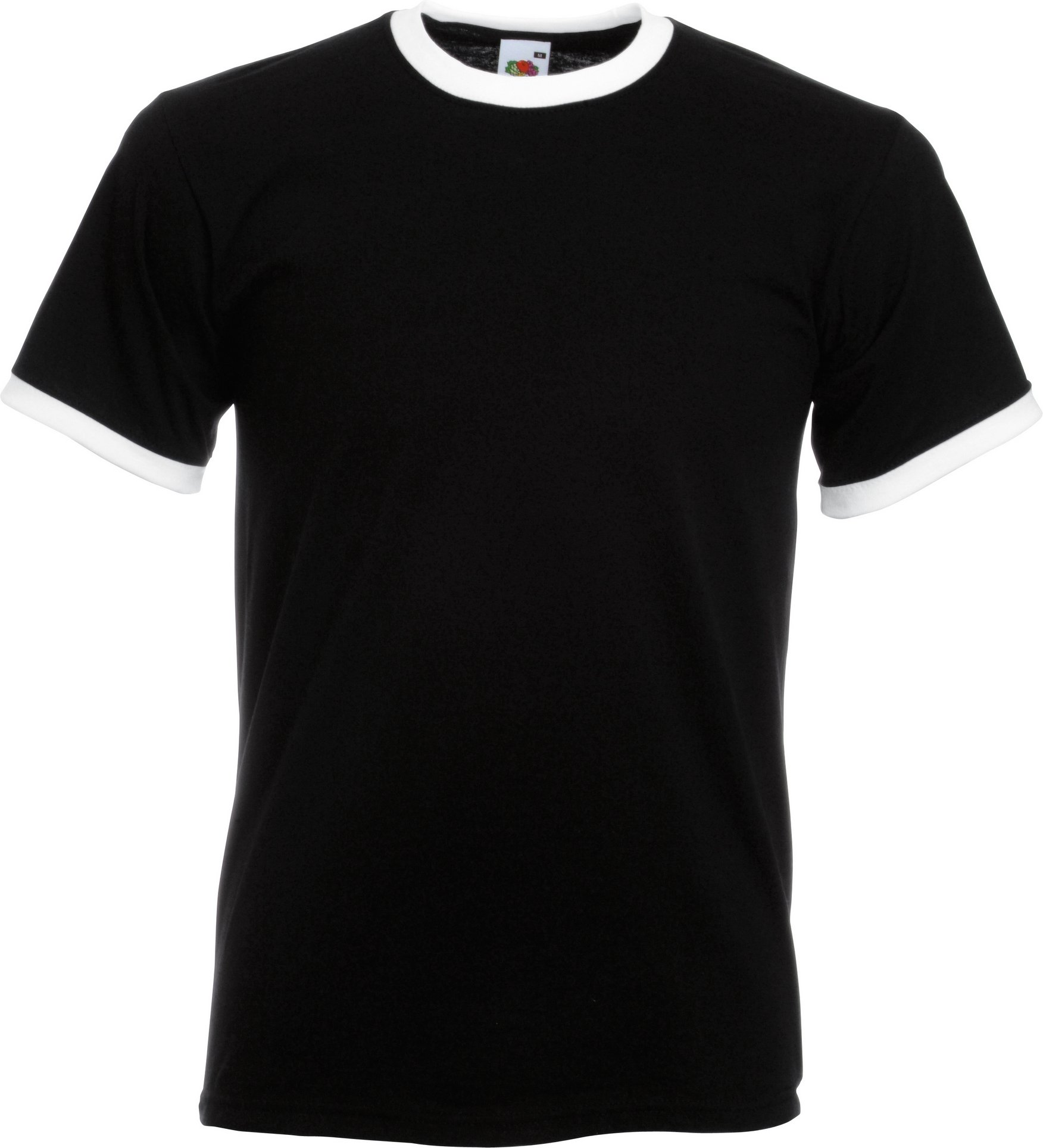 Thumbnail - Fruit Of The Loom Herren Ringer T-Shirt (Schwarz/Weiß)