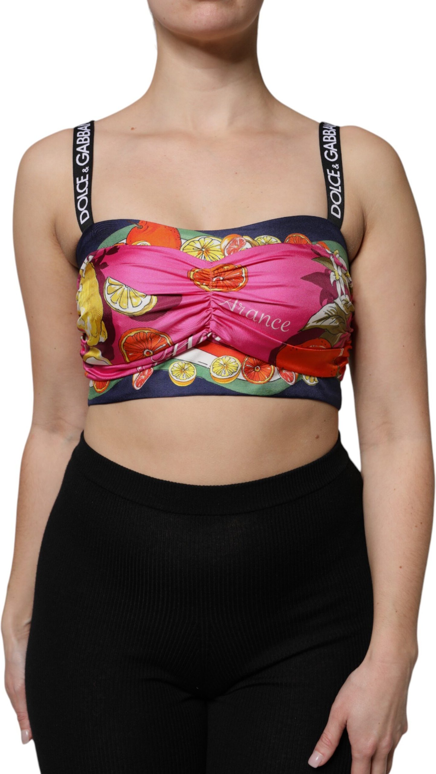 Dolce & Gabbana Bedrucktes Rüschen-Bustier-Top