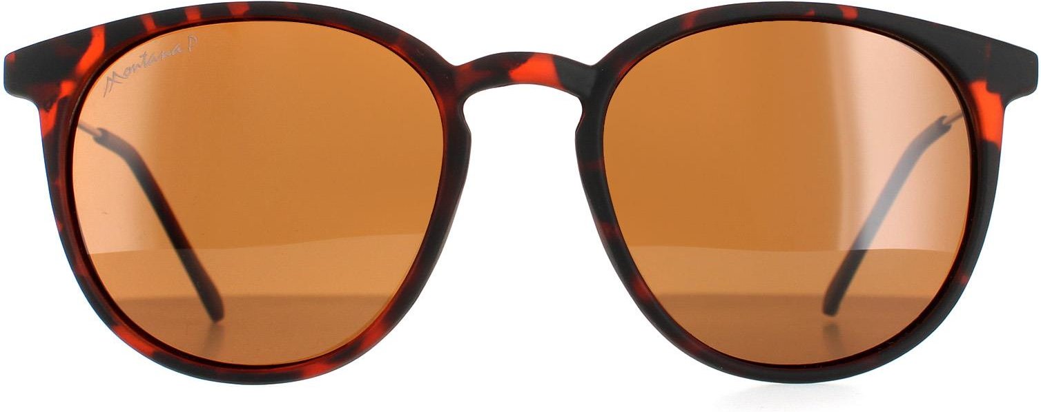 Montana Runde Unisex Havanna Rubbertouch Braun Polarisierte MP33 Sonnenbrille