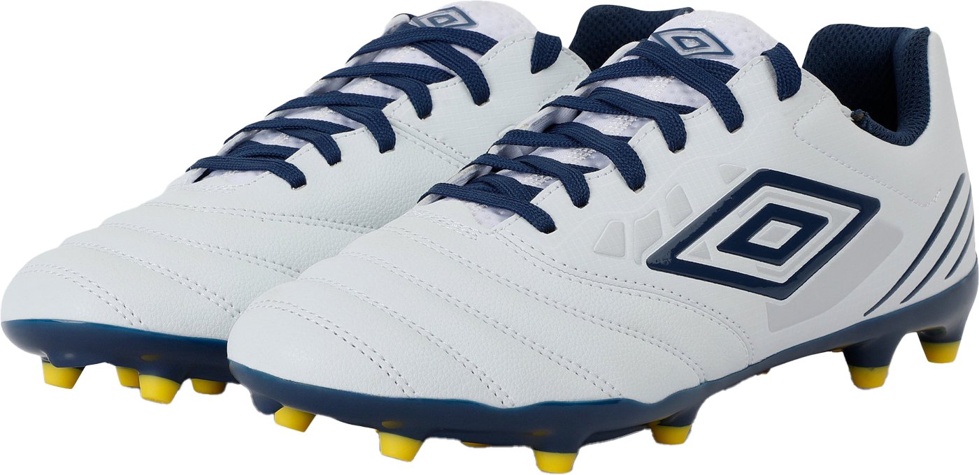 Umbro - Herren Fußball-Stiefel "Tocco IV Club FG" (Weiß/Poseidon/Kräftiges Gelb)
