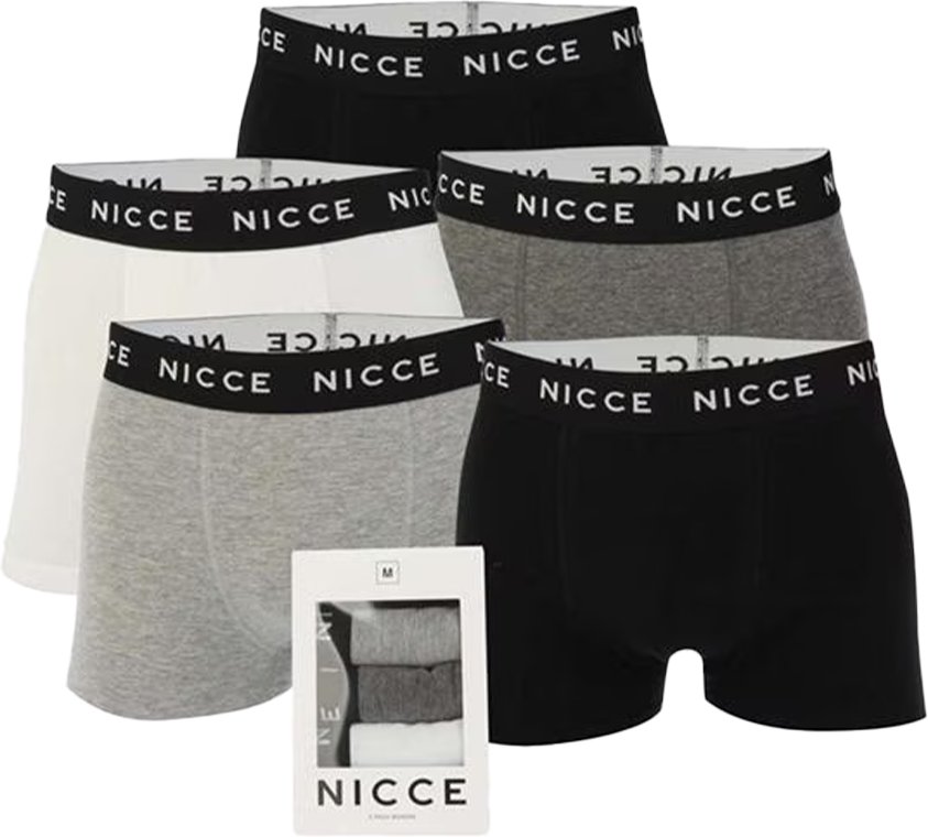 Nicce - "Haunton" Boxershorts für Herren(5er-Pack) (Schwarz/Grau/Weiß)
