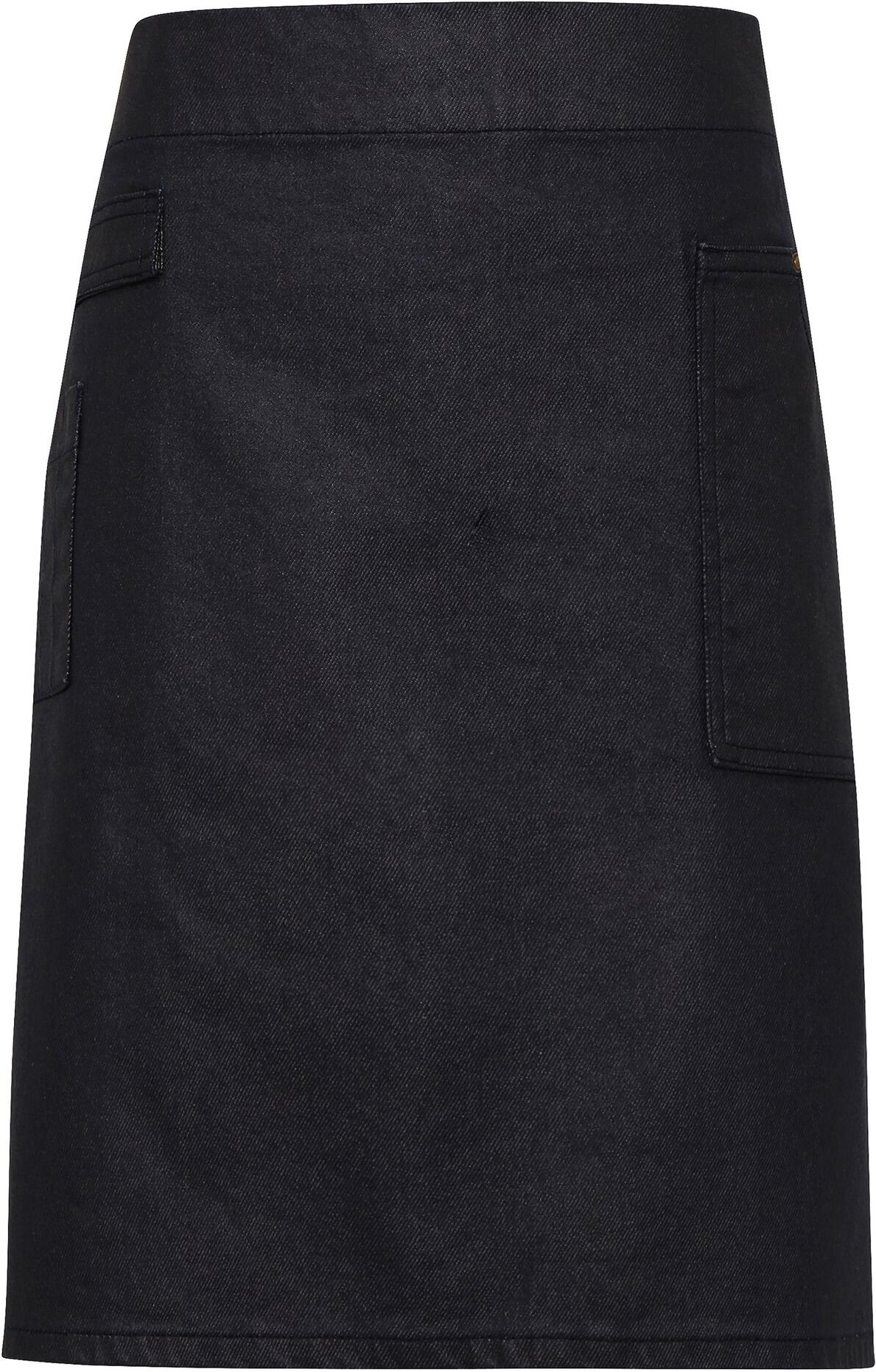 Premier Unisex Adults Division Waxed Look Denim Waist Apron (Indigo/Brown Denim)