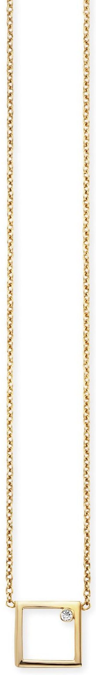 cai Collier 925 Sterling Silber gelb vergoldet Rechteck Zirkonia