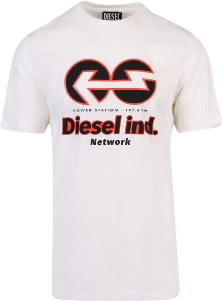 Diesel Unisex Erwachsenen Power Station Logo T-Shirt (Weiß/Rot)