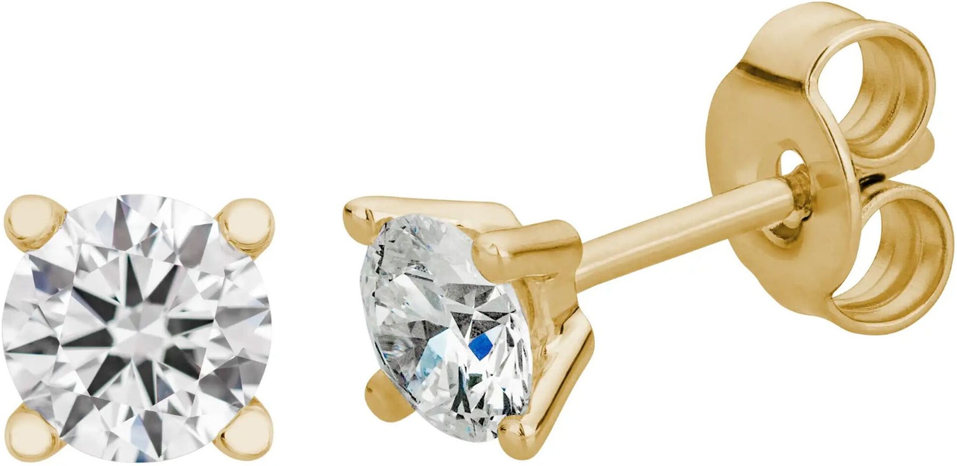 Lyomi Ohrstecker 585/- Gelbgold 2 synth. Diam. 0,75 ct.