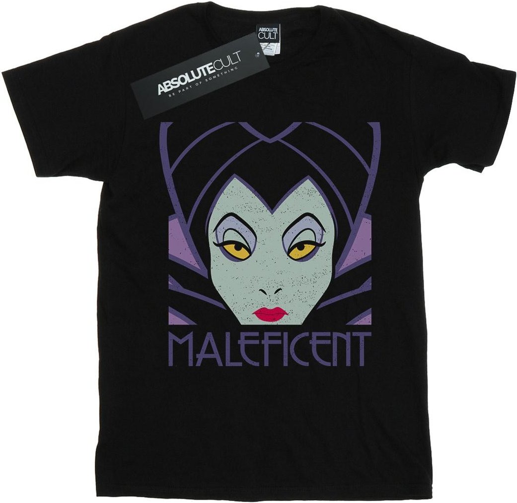 Disney - "Maleficent Cropped Head" T-Shirt für Damen (Schwarz)