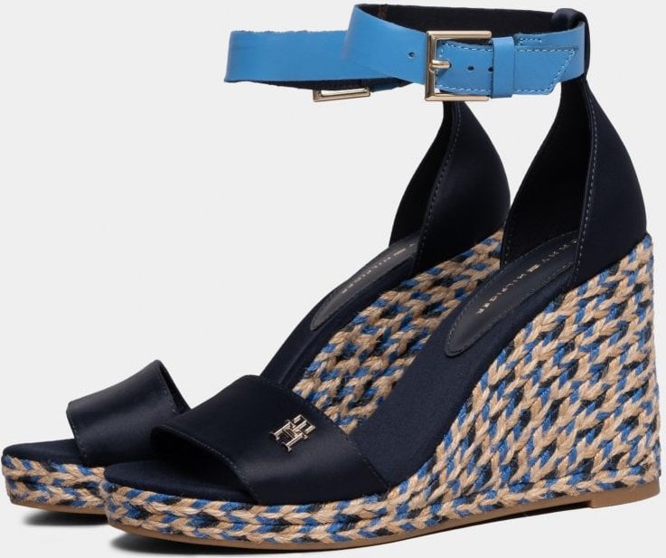 Tommy Hilfiger Bunte Hohe Wedge Damen Satin Espadrilles