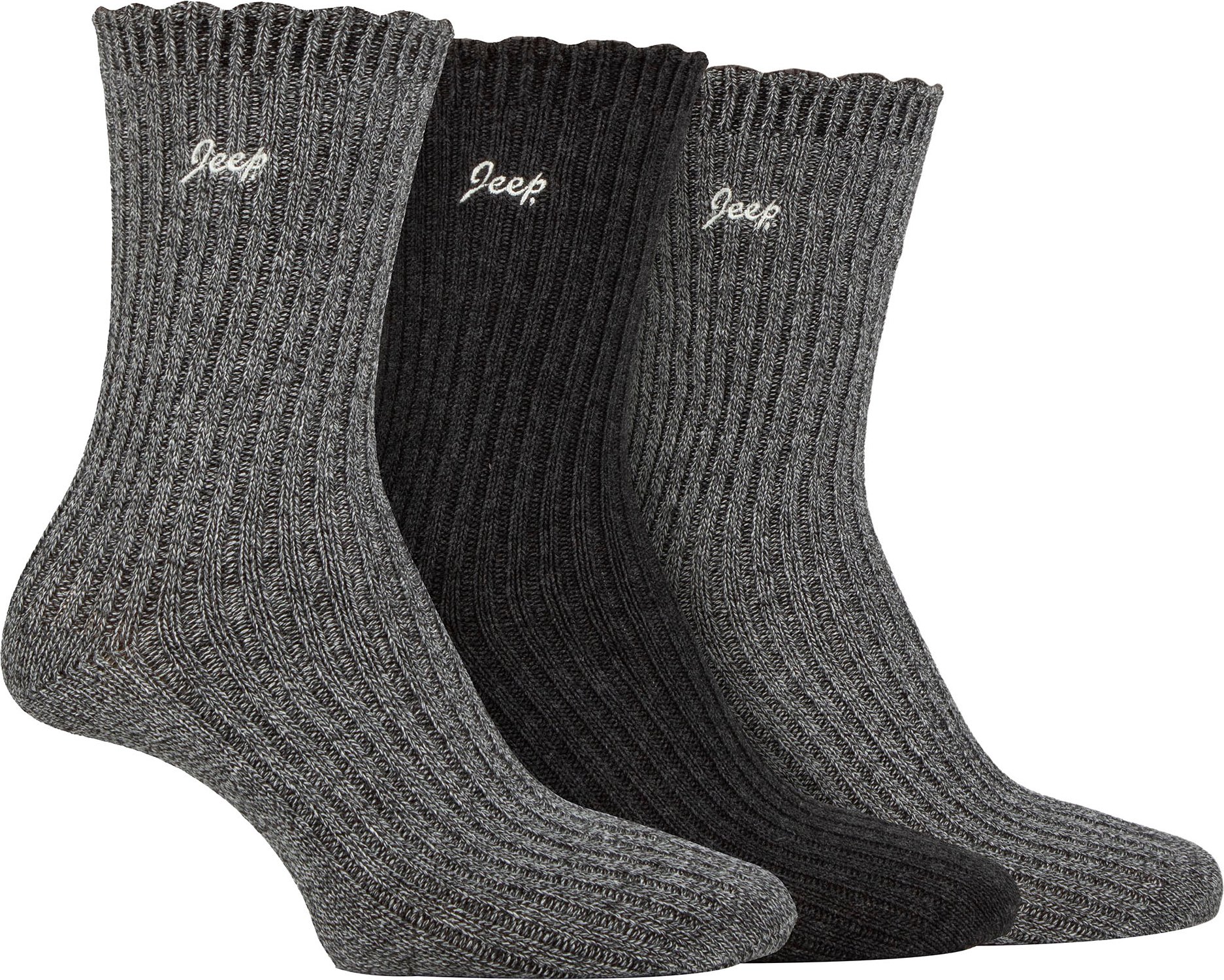 Frauen Bamboo Boot Socken | Jeep | Cute Ribbed Scalloped Ankle Socken für Damen, Anti Blister Knit gepolsterte Socken - ...