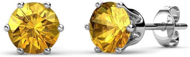 Geburtsstein November-Ohrringe - Silber und Gelb