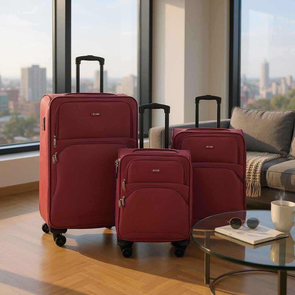 Erweiterbarer weicher Burgunder 8 Rad Leichter Koffer Gepäck Reisetaschen