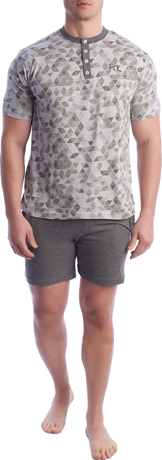 Herren-Pyjama mit kurzen Ärmeln aus 100 % Baumwolle KL30000