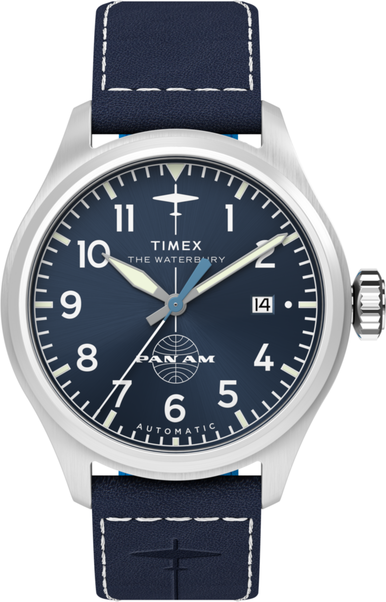 Timex Waterbury X Pan Am Blau Herren Armbanduhr TW2Y38800