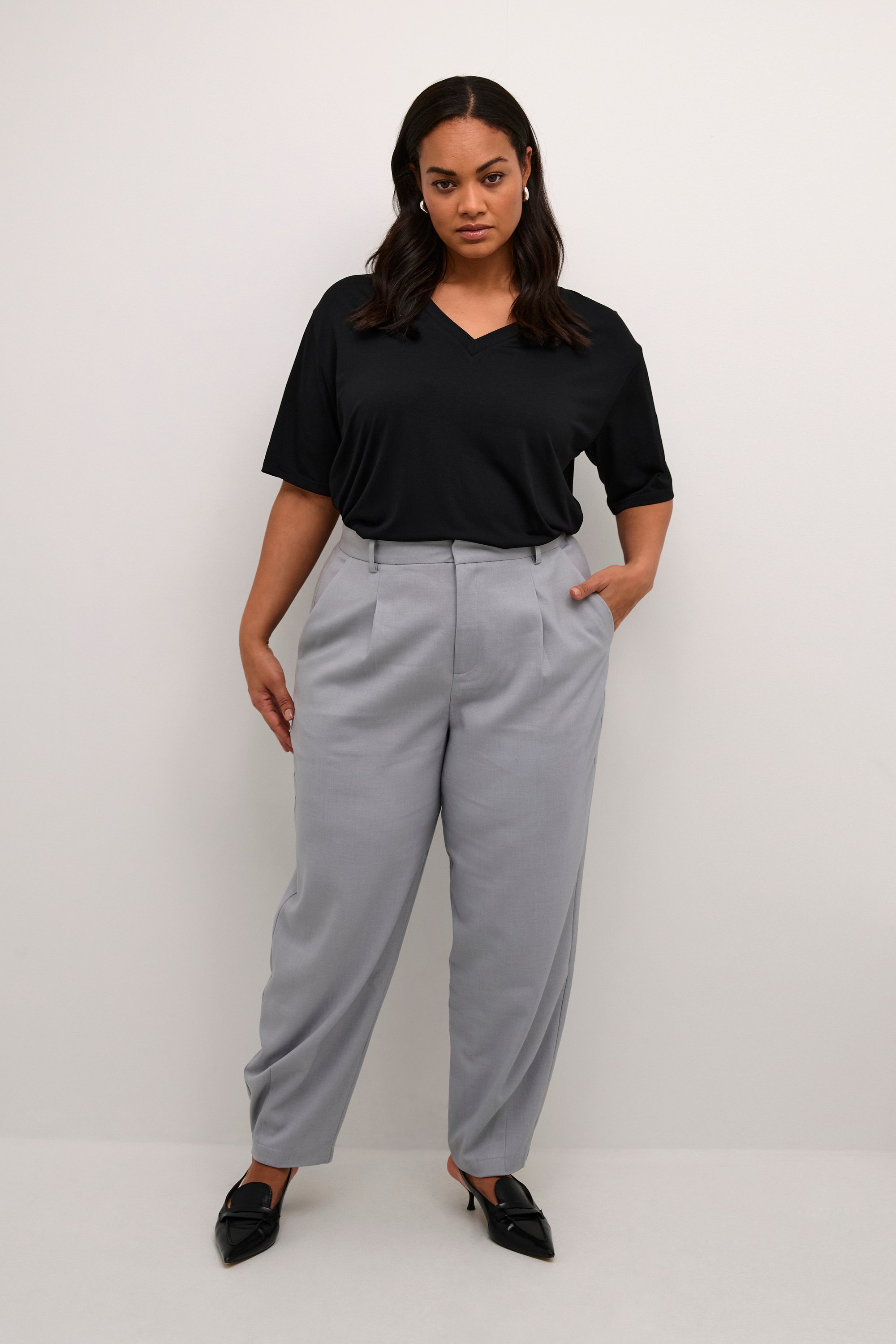 Pants Suiting Loose fit Grey Melange