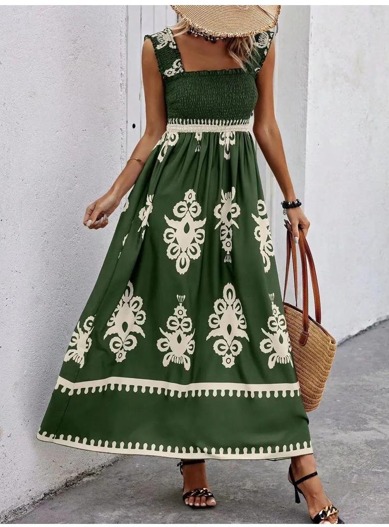 Thumbnail - Damen Maxikleid mit weitem Träger und Rüschenmuster