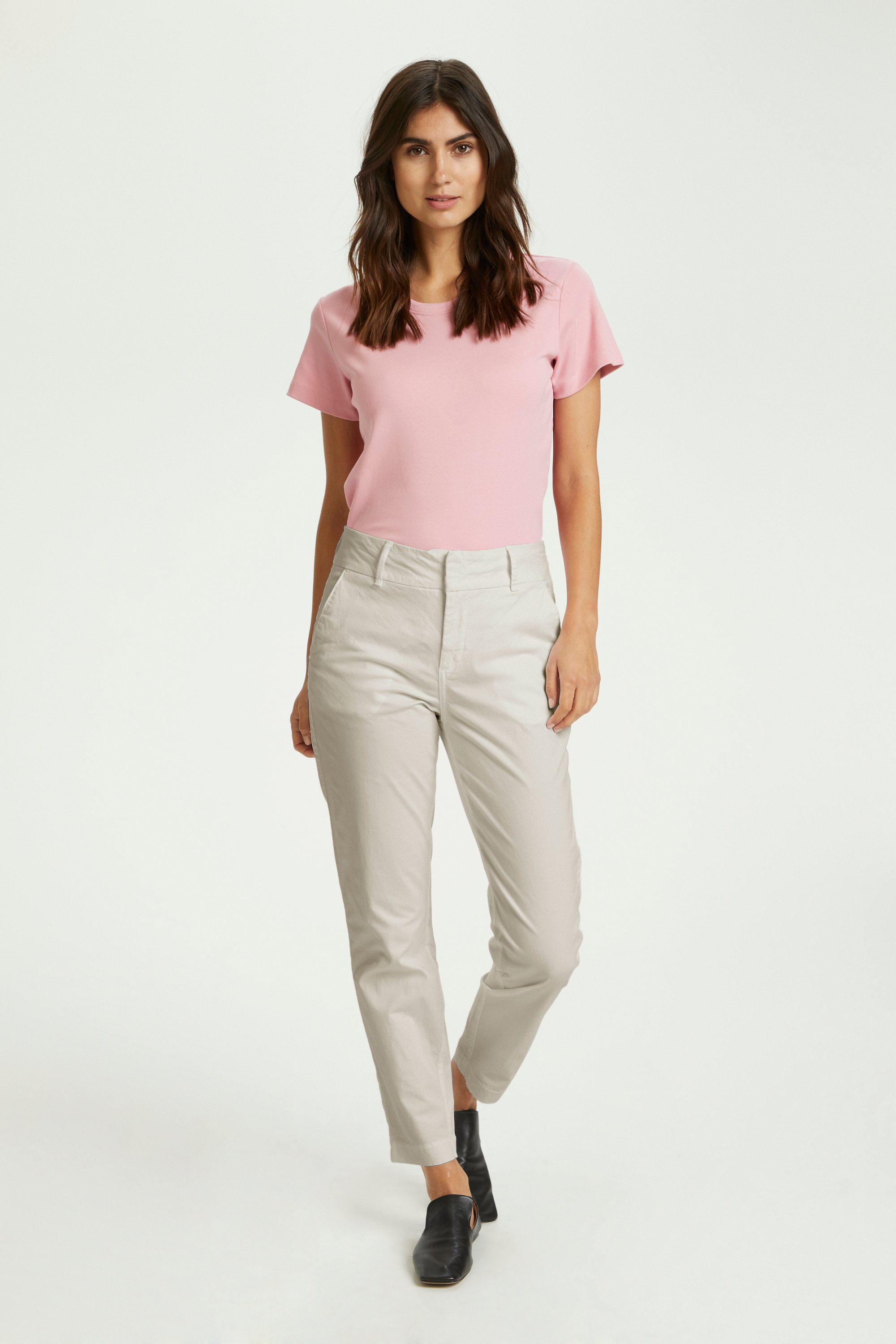 Casual Hose Gerade Passform offwhite