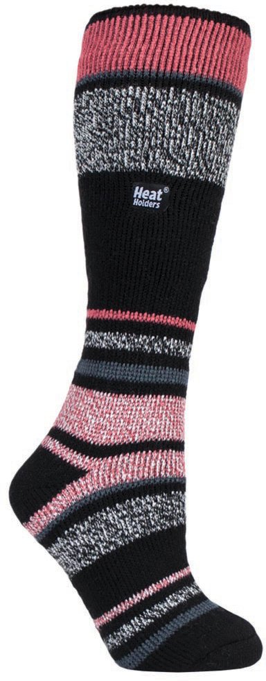 Gestreifte Skisocken für Damen, lang und kniehoch