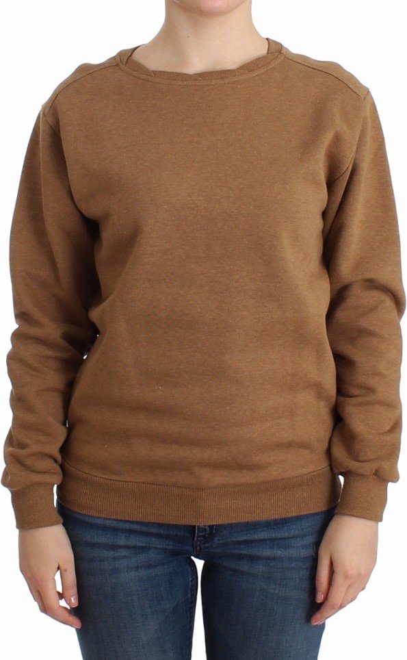 John Galliano Pull en coton marron à col ras du cou pour femme