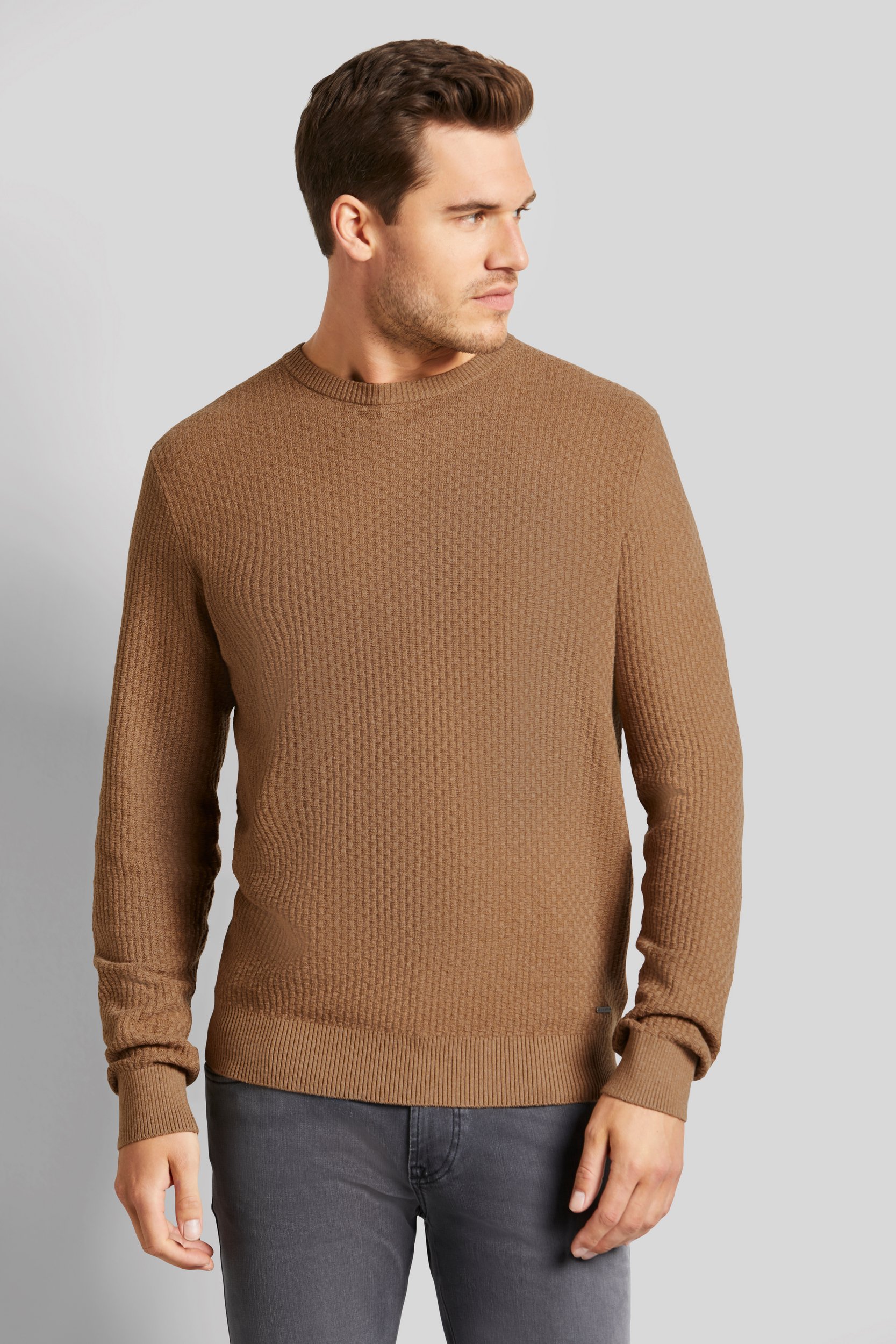 Thumbnail - Bugatti Herren Strickpullover mit Waffelstruktur