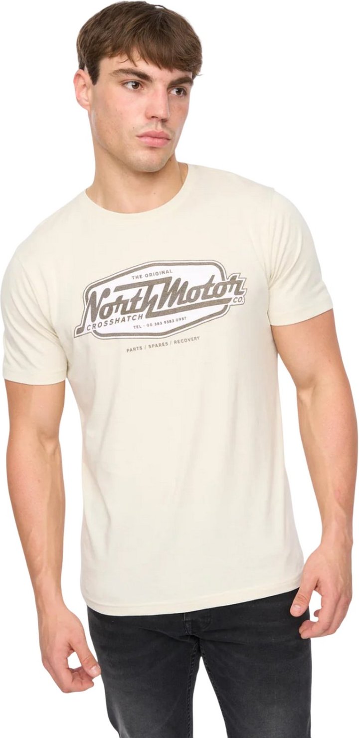 Crosshatch - "Hellmere" T-Shirt für Herren (Naturweiß)