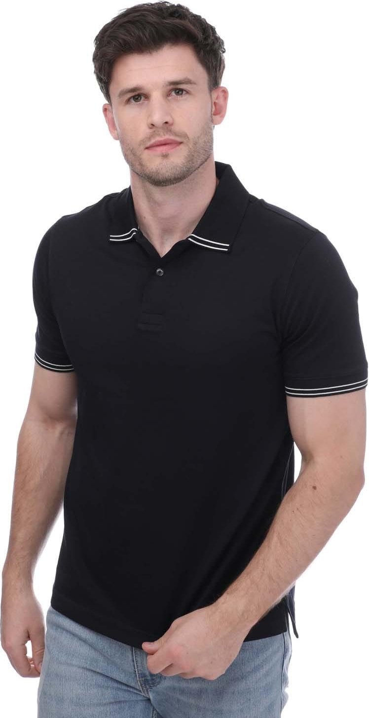 Thumbnail - Mercery - Poloshirt Mit kontrastfarbenen Streifen für Herren (Marineblau)