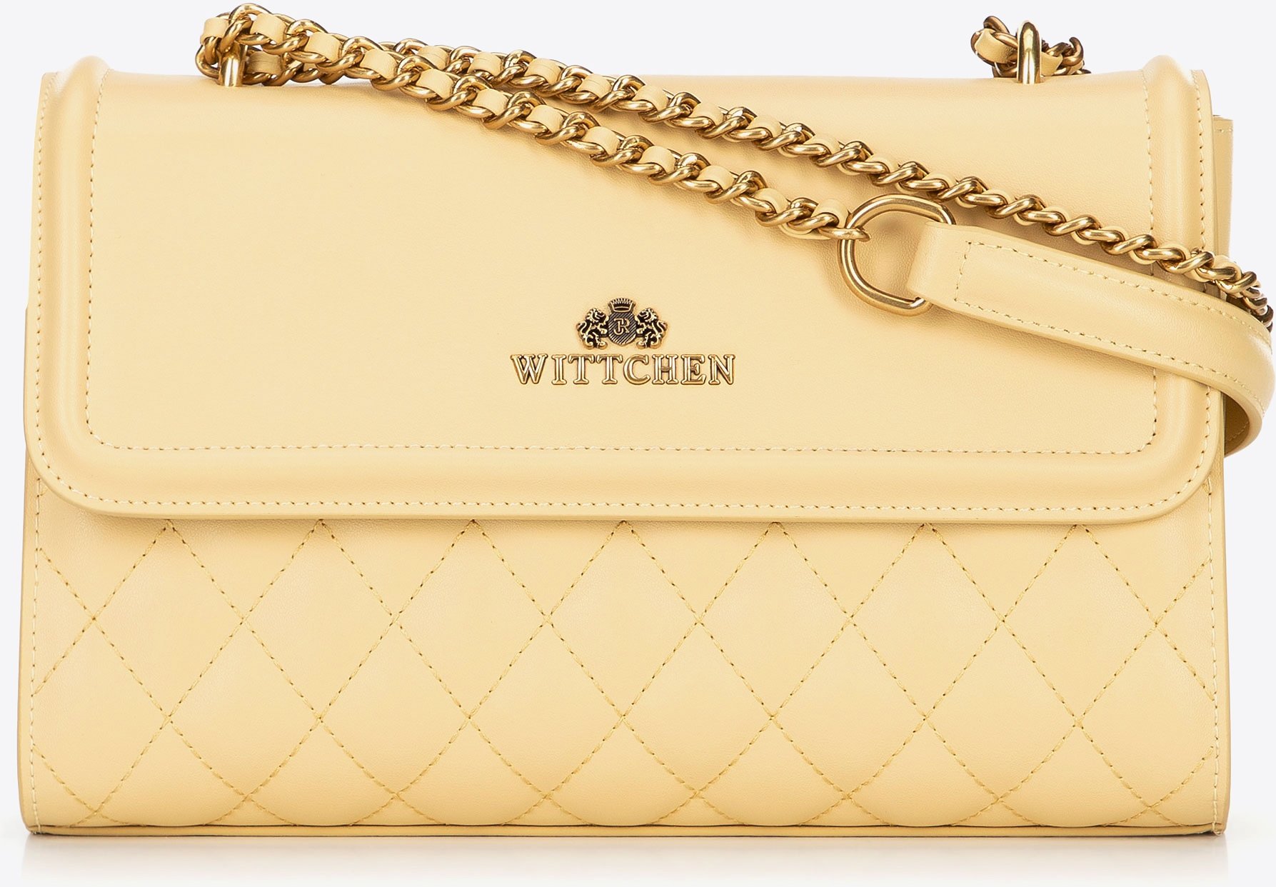 Wittchen Damen-Umhängetasche aus Naturleder mit Steppung, gelb
