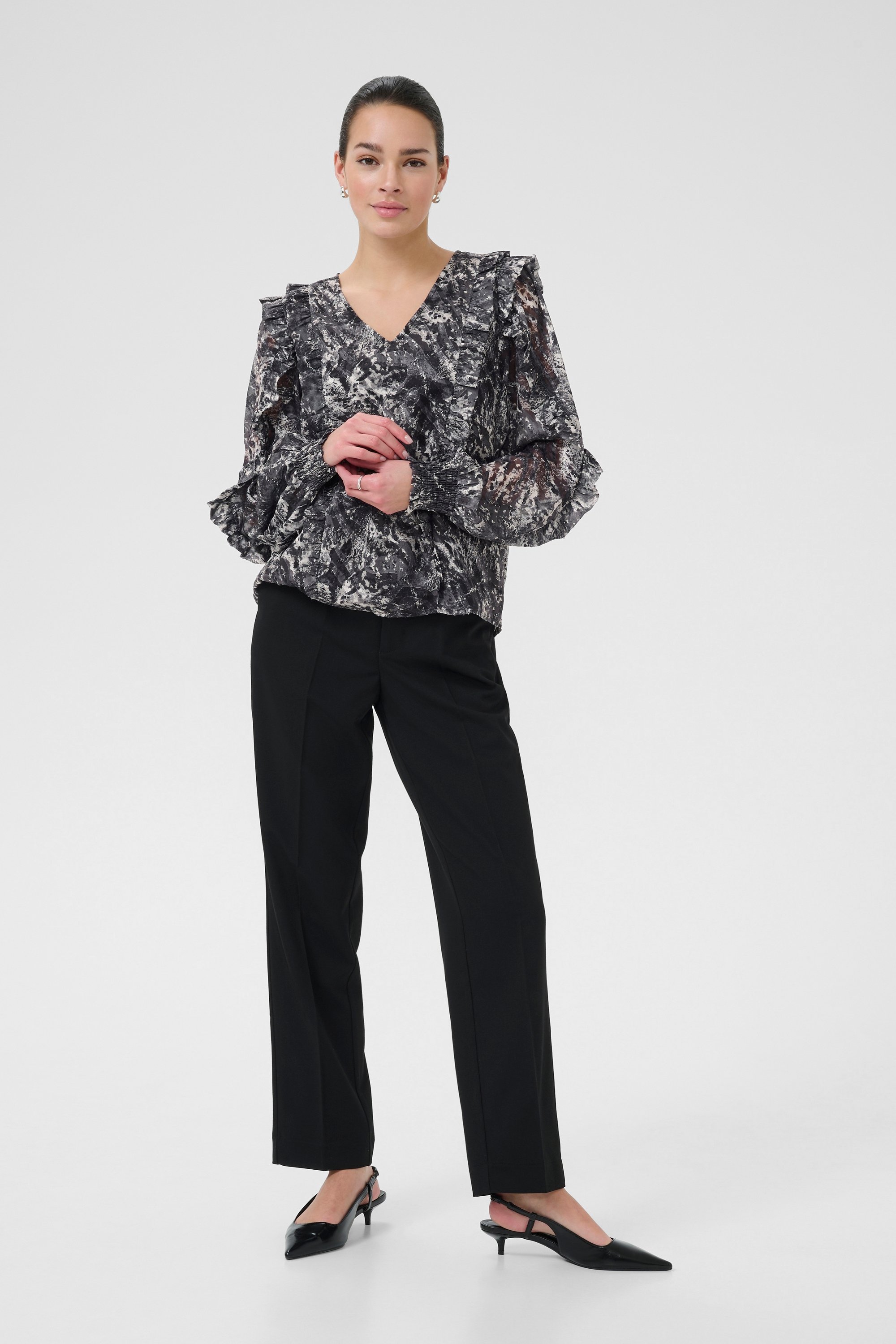 Langarm-Bluse KAalica Regular fit black darkgrey