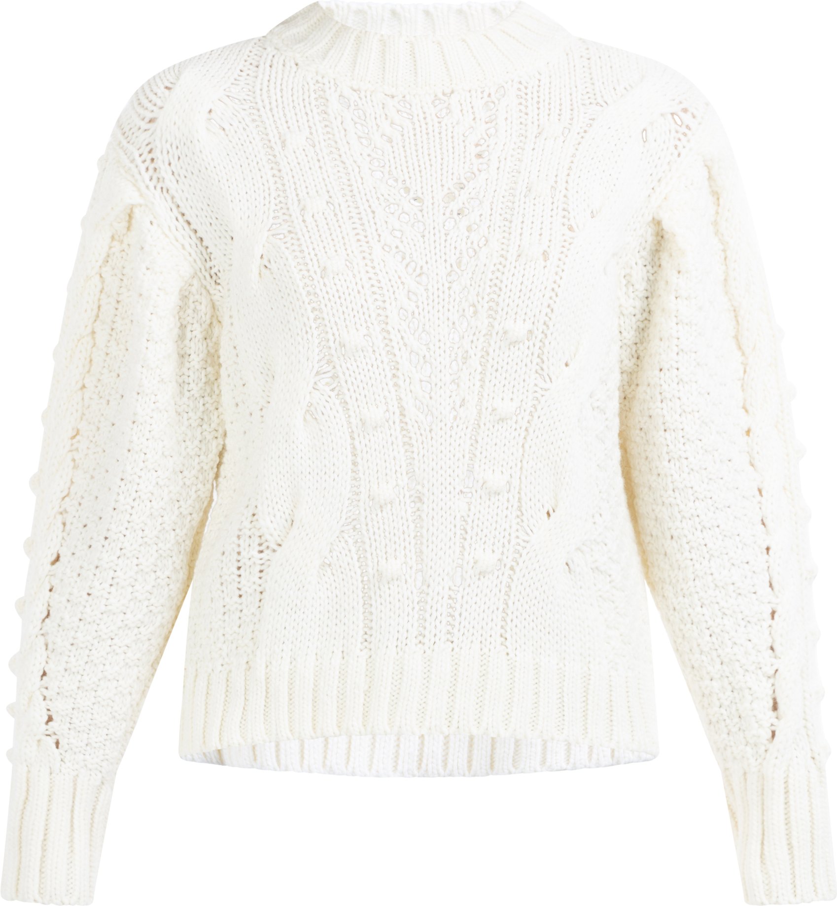 Thumbnail - Dreimaster Strick Pullover Damen WOLLWEISS
