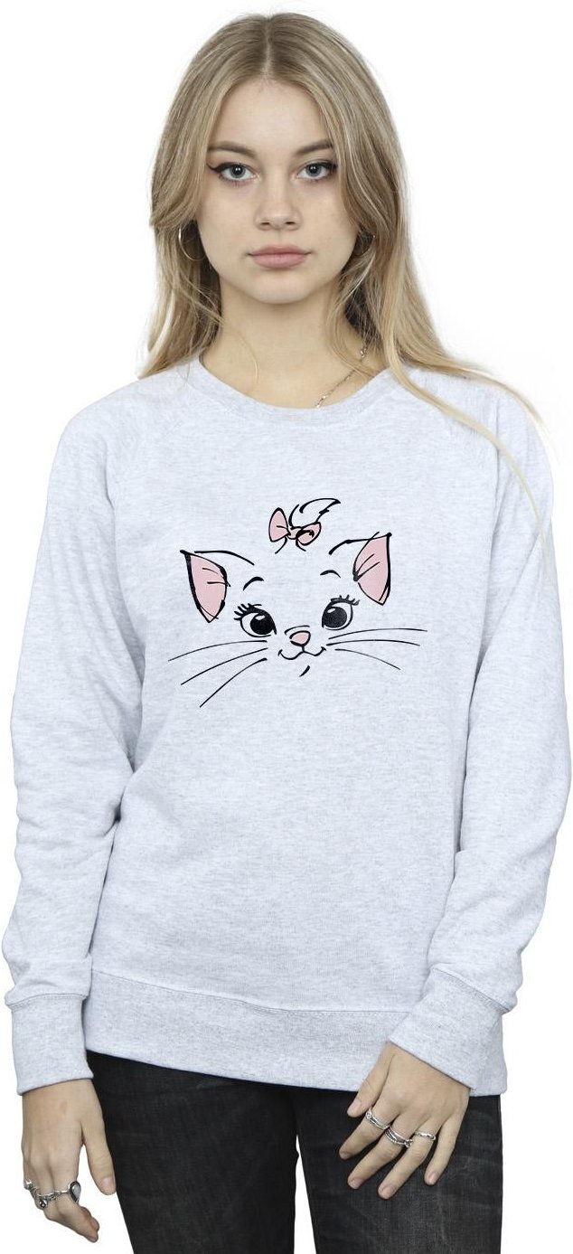 Disney - "Classics Marie Face Pocket" Sweatshirt für Damen (Grau)