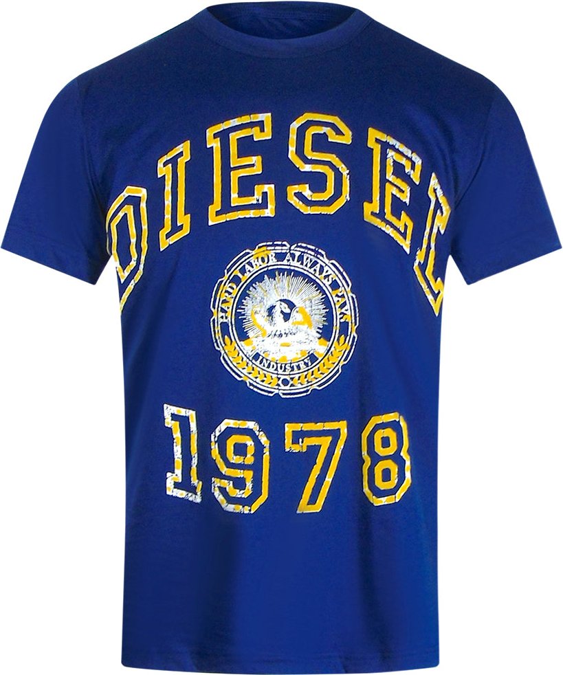 Diesel - Großes T-Shirt „1978 Design" in Marineblau