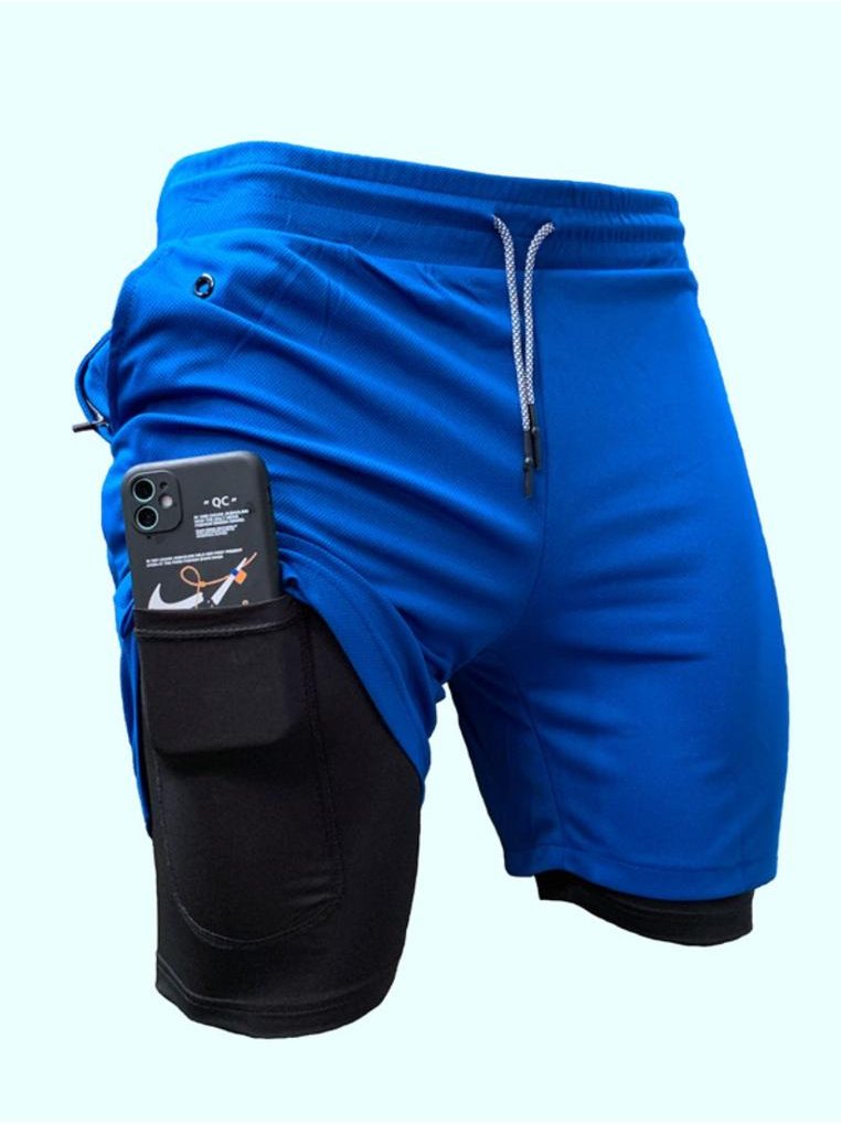 Herren Plus Size Active Shorts mit Taschen und Kordelzug