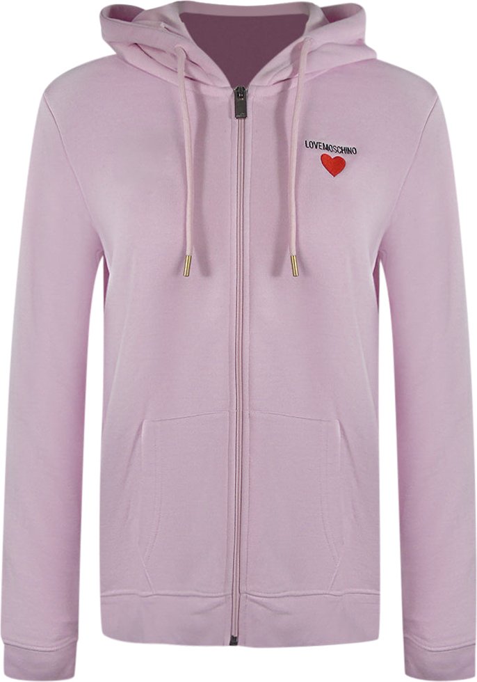 Love Moschino Kapuzenpullover Mit Kleinem Herzlogo Und Reißverschluss, Rosa