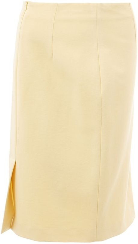 Maßgeschneiderter Midi-Bleistiftrock mit seitlichem Schlitz